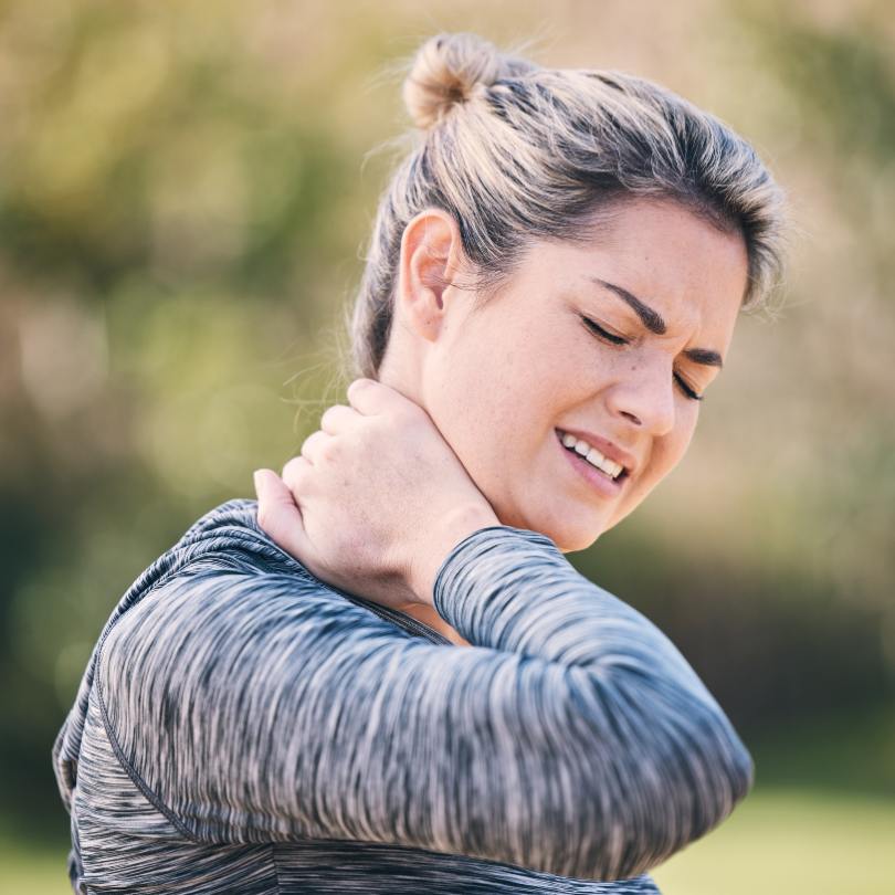 woman with neck pain